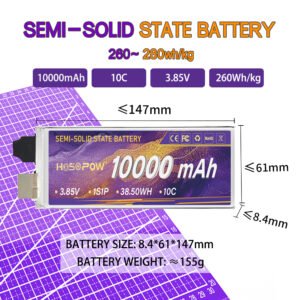 Semi Sollid State Battery Cell 10000mah 3.85v Fpv Lipo Battery Fpv Drone Battery 280wh 10c Drone Lithitm Battery