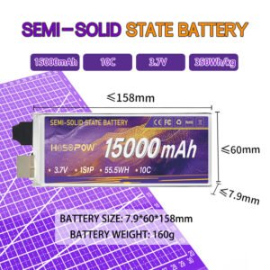 Semi Sollid State Battery Cell 15000mah 3.7v Fpv Lipo Battery Fpv Drone Battery 350wh 10c Drone Lithitm Battery