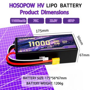 High Rate Lipo Battery 11000mah Fpv Drone Battery 6S 22.8v FPV Battery 70c 11Ah Lithium Battery Agricultural Drone Battery